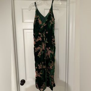J.O.A. Green velvet cocktail dress